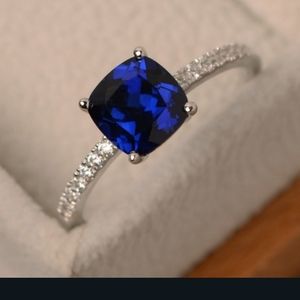 Sapphire sterling silver